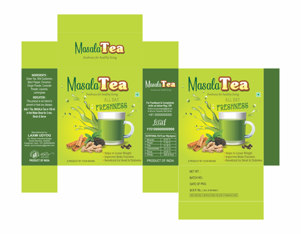 GREEN TEA MASALA BOX DESIGN